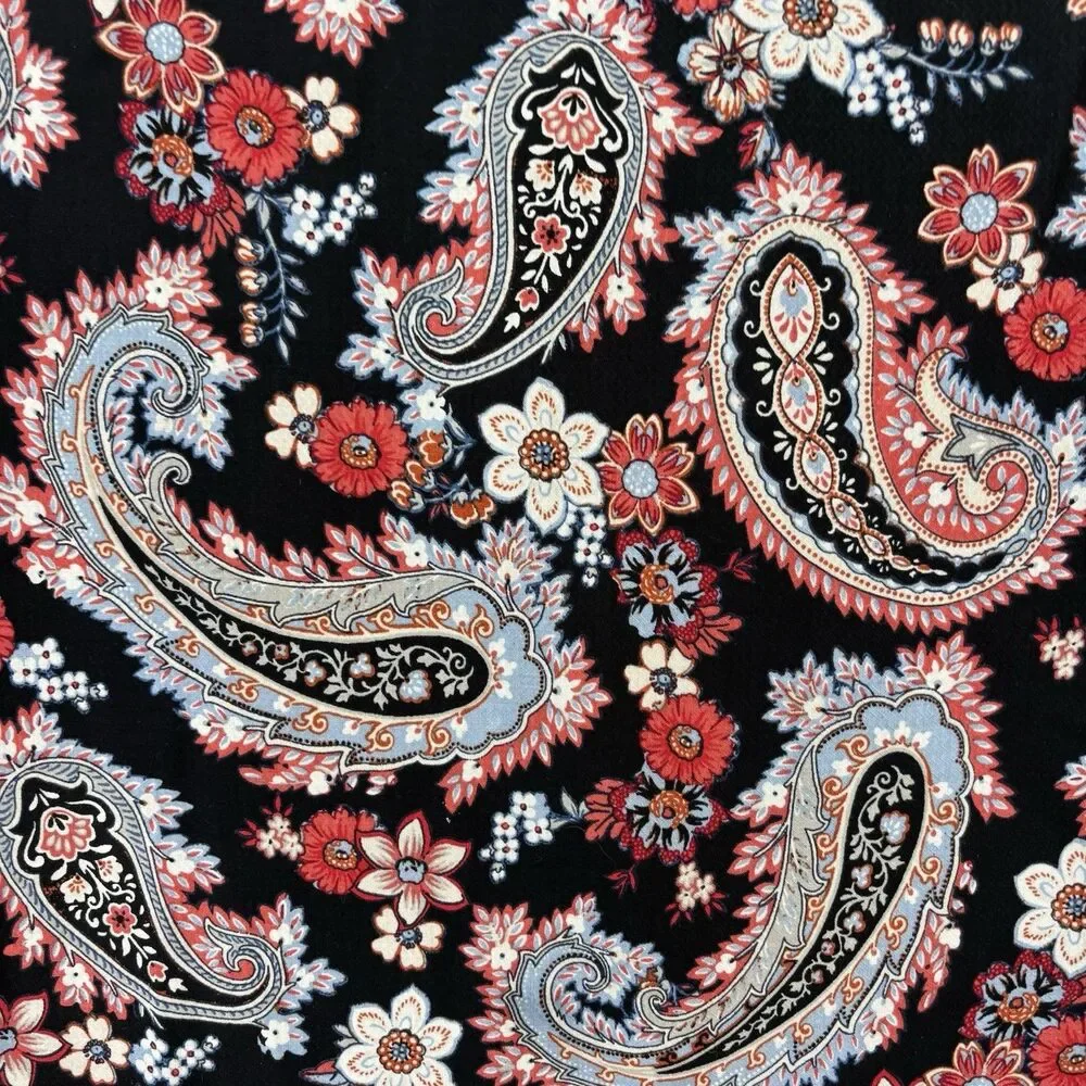 J Jill Womens Black Floral Paisley Dress Size L Shift Lined Lightweight Summer - Picture 3 of 13